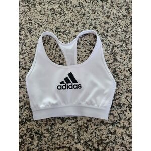 Adidas Women's XS White Racer Back Sports Bra Workout Gym Athletic